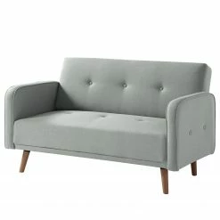Mørteens Sofa Daru II (2-Sitzer) - Flachgewebe - Lichtgrau