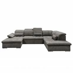 Fredriks Wohnlandschaft San Benito - Microfaser Ranu: Steingrau - Longchair davorstehend links / Ottomane rechts -WOHNZIMMERMÖBEL Verkäufe 1000127680 180820 132106798 GALLERYIMAGES P000000001000127680