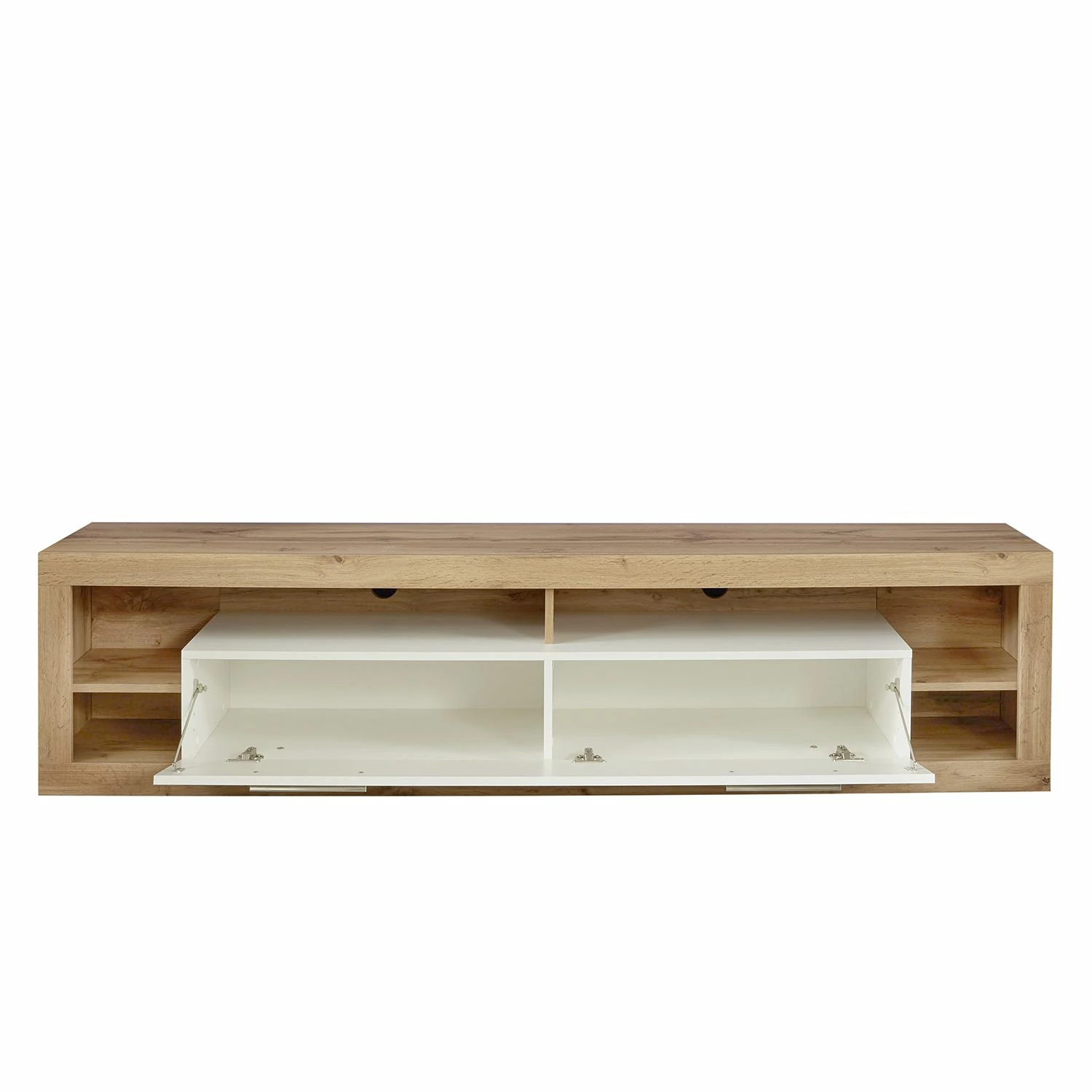 Trendteam TV-Lowboard Rock - Hochglanz Weiß / Wotan Eiche Dekor - Breite: 200 cm 4 Trendteam TV-Lowboard Rock - Hochglanz Weiß / Wotan Eiche Dekor - Breite: 200 cm – Bild 4
