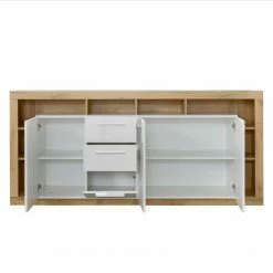 Trendteam Sideboard Rock II - Hochglanz Weiß / Wotan Eiche Dekor -WOHNZIMMERMÖBEL Verkäufe 1000128162 180905 10043745 GALLERYIMAGES P000000001000128162