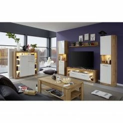 Trendteam Highboard Rock - Hochglanz Weiß / Wotan Eiche Dekor 7 Trendteam Highboard Rock - Hochglanz Weiß / Wotan Eiche Dekor -WOHNZIMMERMÖBEL Verkäufe 1000128163 180905 10043848 MOOD GALLERYIMAGES P000000001000128163 mood