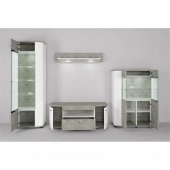 Fredriks Wandboard Karlsburg - Weiß / Beton Dekor -WOHNZIMMERMÖBEL Verkäufe 1000128191 181018 10513106 MOOD GALLERYIMAGES P000000001000128191 mood