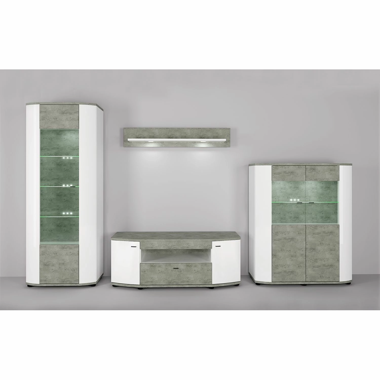 Fredriks TV-Lowboard Karlsburg - Weiß / Beton Dekor 2 Fredriks TV-Lowboard Karlsburg - Weiß / Beton Dekor – Bild 2