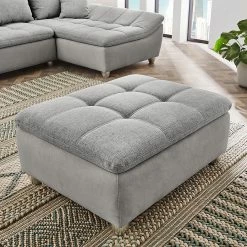 Fredriks Polsterhocker Gallina - Microfaser - Lichtgrau -WOHNZIMMERMÖBEL Verkäufe 1000128805 181023 15153002 MOOD GALLERYIMAGES P000000001000128805 mood