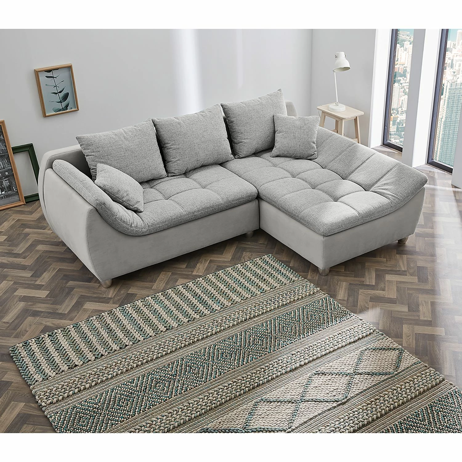 Fredriks Ecksofa Gallina - Microfaser - Lichtgrau 2 Fredriks Ecksofa Gallina - Microfaser - Lichtgrau – Bild 2