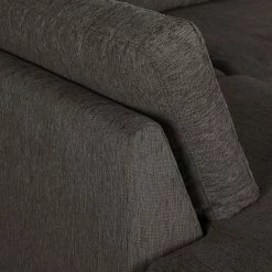 Wohnlandschaft Fiesta I - Strukturstoff - Dunkelgrau - Longchair davorstehend rechts / Ottomane links -WOHNZIMMERMÖBEL Verkäufe 1000128868 211015 15511200558 DETAILS P000000001000128868