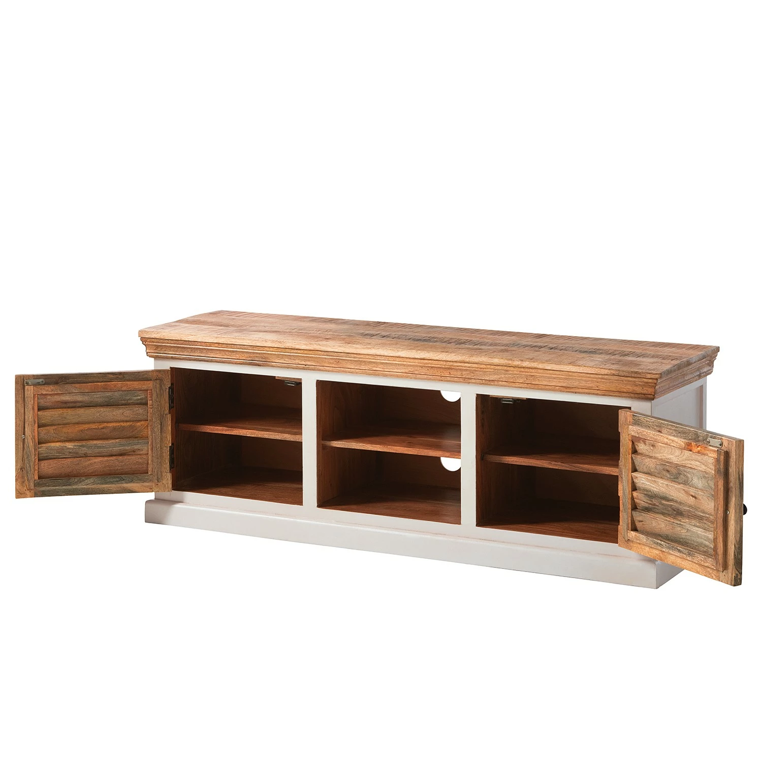 Maison Belfort TV-Lowboard Newhaven - Mango teilmassiv - Mango / Weiß 5 Maison Belfort TV-Lowboard Newhaven - Mango teilmassiv - Mango / Weiß – Bild 5