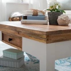 Maison Belfort Couchtisch Newhaven - Mango massiv - Mango / Weiß -WOHNZIMMERMÖBEL Verkäufe 1000128950 190604 14304300010 GALLERYIMAGES P000000001000128950