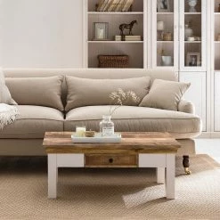 Maison Belfort Couchtisch Newhaven - Mango massiv - Mango / Weiß -WOHNZIMMERMÖBEL Verkäufe 1000128950 190612 11385200015 MOOD GALLERYIMAGES P000000001000128950 mood