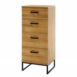 Red Living Kommode Krokby III - Eiche Grandson Dekor / Schwarz