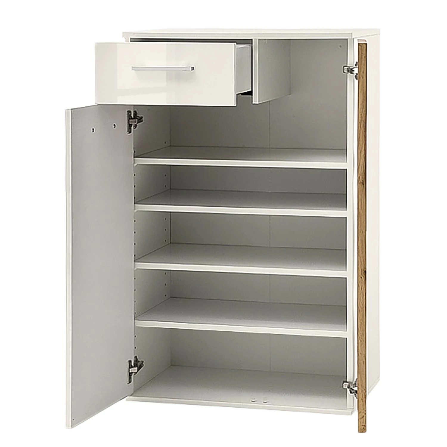 Loftscape Kommode Vantaa I - Hochglanz Weiß / Eiche Dekor 5 Loftscape Kommode Vantaa I - Hochglanz Weiß / Eiche Dekor – Bild 5