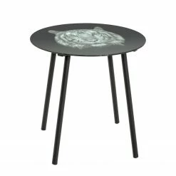 Red Living Beistelltisch Stajk II - Glas / Stahl - Schwarz