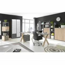 Mooved Aktenregal Leeton l - Anthrazit - Höhe: 145 cm -WOHNZIMMERMÖBEL Verkäufe 1000131601 190109 13061300002 MOOD GALLERYIMAGES P000000001000131601 mood