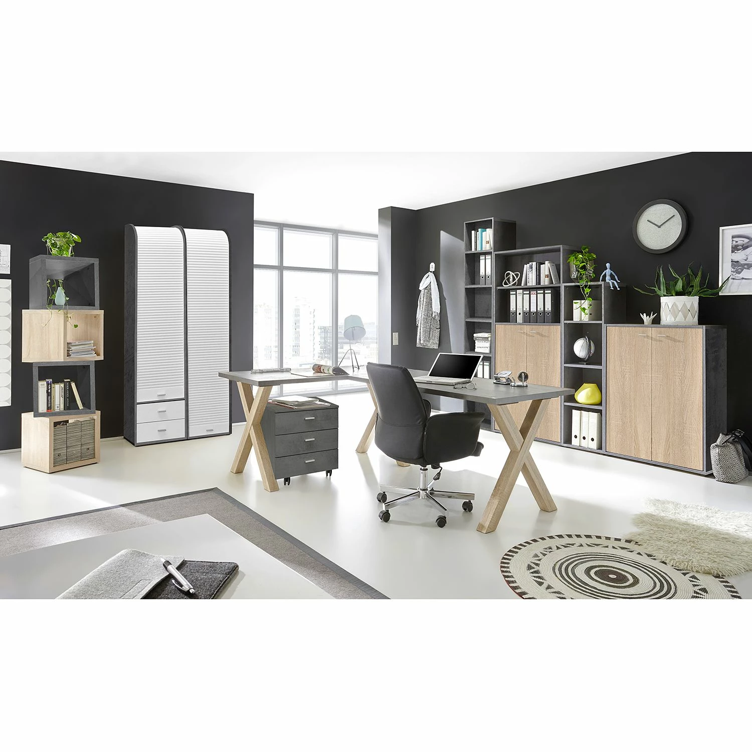 Mooved Aktenregal Leeton ll - Anthrazit - Höhe: 109 cm 2 Mooved Aktenregal Leeton ll - Anthrazit - Höhe: 109 cm – Bild 2