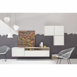 Now! by hülsta Wohnwand hülsta now easy I (5-teilig) - Lack Reinweiß / Natureiche