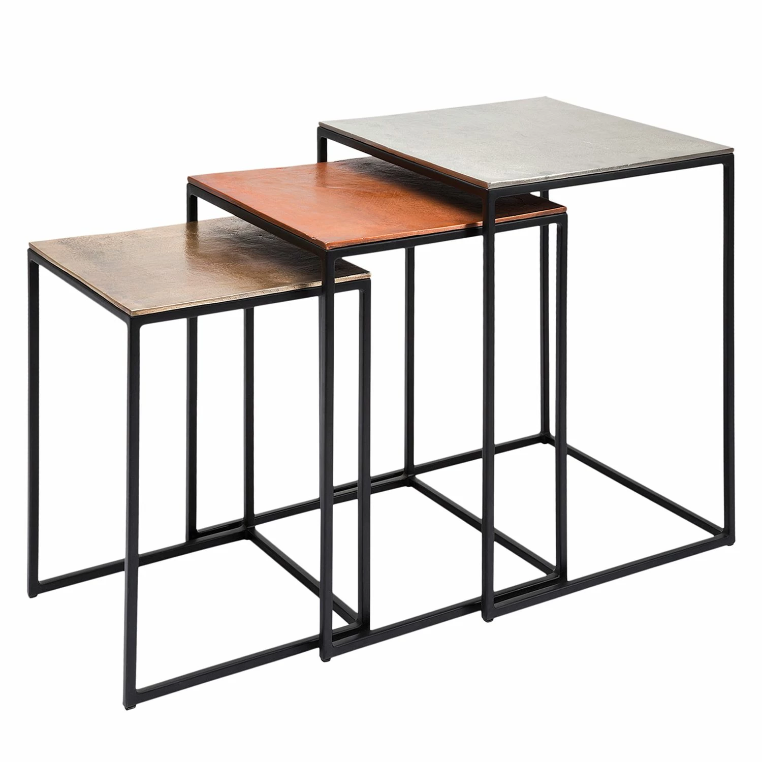 Kare Design Beistelltisch Loft Square (3er-Set) - Aluminium / Stahl - Schwarz 1 Kare Design Beistelltisch Loft Square (3er-Set) - Aluminium / Stahl - Schwarz