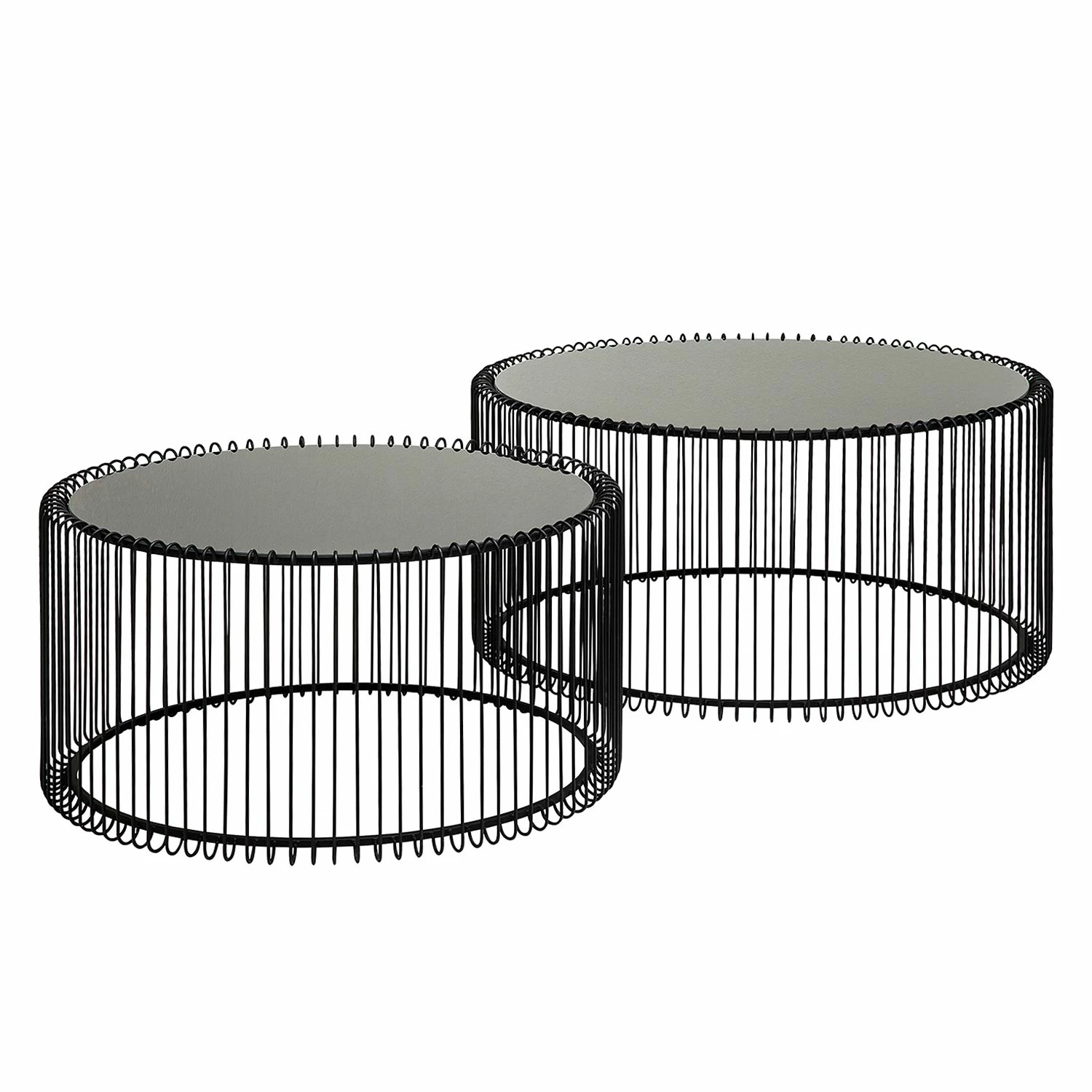 Kare Design Couchtisch Wire (2er-Set) - Glas / Stahl - Schwarz 1 Kare Design Couchtisch Wire (2er-Set) - Glas / Stahl - Schwarz