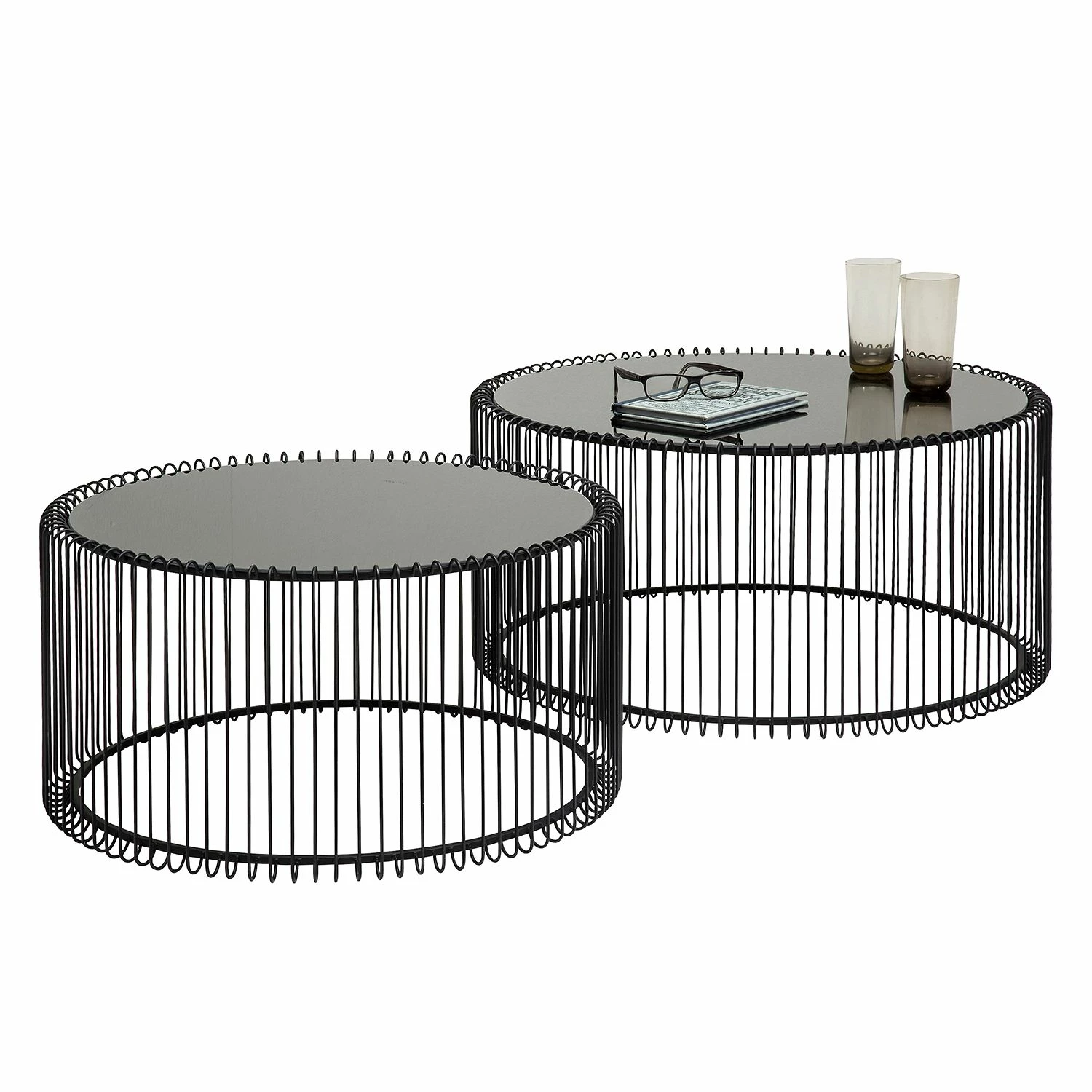 Kare Design Couchtisch Wire (2er-Set) - Glas / Stahl - Schwarz 11 Kare Design Couchtisch Wire (2er-Set) - Glas / Stahl - Schwarz – Bild 11