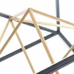 Kare Design Beistelltisch Prisma - Glas / Edelstahl - Schwarz / Gold -WOHNZIMMERMÖBEL Verkäufe 1000132047 181017 11370960 GALLERYIMAGES P000000001000132047