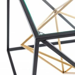 Kare Design Beistelltisch Prisma - Glas / Edelstahl - Schwarz / Gold -WOHNZIMMERMÖBEL Verkäufe 1000132047 181017 11370961 GALLERYIMAGES P000000001000132047