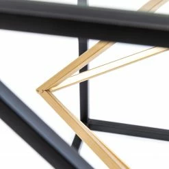 Kare Design Beistelltisch Prisma - Glas / Edelstahl - Schwarz / Gold -WOHNZIMMERMÖBEL Verkäufe 1000132047 190305 14281100034 GALLERYIMAGES P000000001000132047