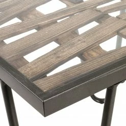 Red Living Beistelltisch Leuca II - Glas / Metall - Tanne / Schwarz -WOHNZIMMERMÖBEL Verkäufe 1000132052 180920 08065412 GALLERYIMAGES P000000001000132052