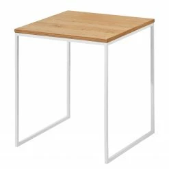 Now! by hülsta Beistelltisch hülsta now III - Stahl - Natureiche / Weiß - Ohne