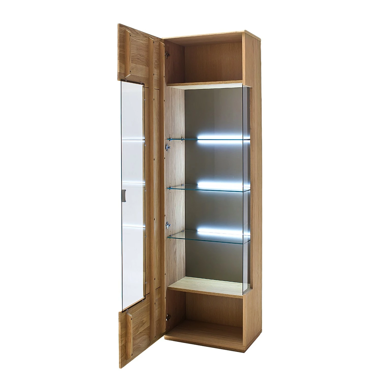 Naturoo Standvitrine Vilela - Eiche teilmassiv - Eiche Bianco / Eiche Bianco Dekor - Glastür links 3 Naturoo Standvitrine Vilela - Eiche teilmassiv - Eiche Bianco / Eiche Bianco Dekor - Glastür links – Bild 3