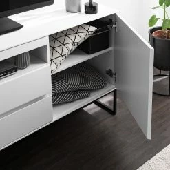 Fredriks TV-Lowboard Zaddy I - Weiß / Schwarz -WOHNZIMMERMÖBEL Verkäufe 1000134688 190723 16140700007 MOOD DETAILS P000000001000134688 mood