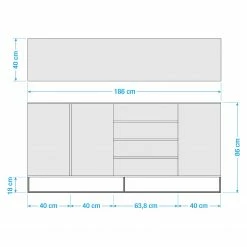 Fredriks Sideboard Zaddy I - Weiß / Schwarz -WOHNZIMMERMÖBEL Verkäufe 1000134689 190925 15560700003 SKETCH DETAILS P000000001000134689 sketch