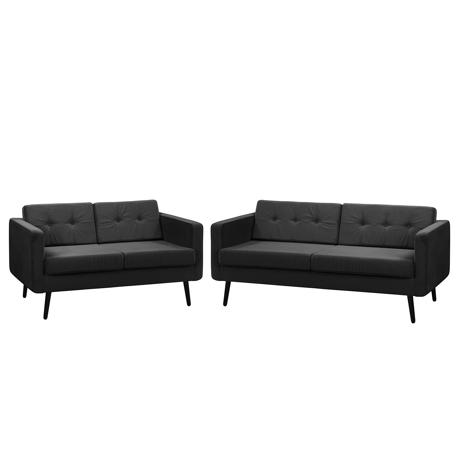 Norrwood Polstergarnitur Croom I (3-2) - Microfaser - Samt Krysia: Dunkelgrau 1 Norrwood Polstergarnitur Croom I (3-2) - Microfaser - Samt Krysia: Dunkelgrau