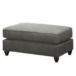 Maison Belfort Polsterhocker Pacoa - Antiklederlook - Dunkelgrau