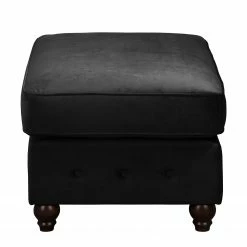 Jack & Alice Polsterhocker Solita - Samt - Schwarz -WOHNZIMMERMÖBEL Verkäufe 1000135655 181018 163002400 GALLERYIMAGES P000000001000135655