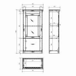 Ridgevalley Highboard Lewk I - Pinie Weiß Dekor / Pinie Dekor -WOHNZIMMERMÖBEL Verkäufe 1000136061 181219 14223600010 GALLERYIMAGES P000000001000136061