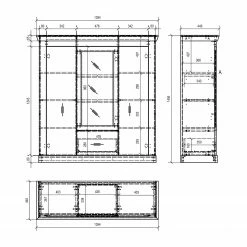 Ridgevalley Highboard Lewk IV - Pinie Weiß Dekor / Pinie Dekor -WOHNZIMMERMÖBEL Verkäufe 1000136083 181219 14224000094 GALLERYIMAGES P000000001000136083