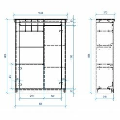 Ridgevalley Highboard Lewk III - Pinie Weiß Dekor / Pinie Dekor -WOHNZIMMERMÖBEL Verkäufe 1000136092 181219 14224000104 GALLERYIMAGES P000000001000136092