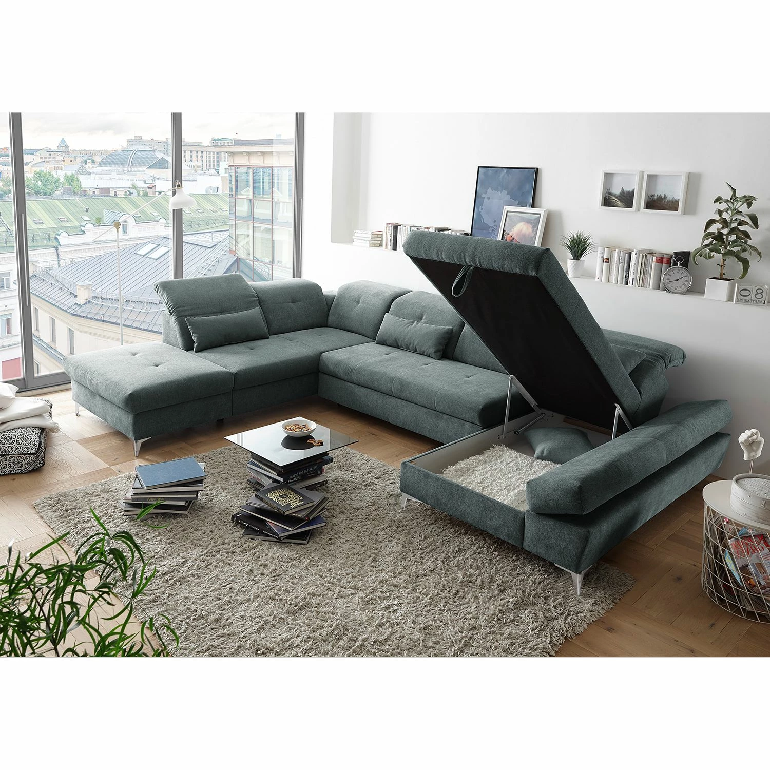 Fredriks Wohnlandschaft Easton - Microfaser - Microfaser Ranu: Anthrazit - Longchair davorstehend rechts / Ottomane links 3 Fredriks Wohnlandschaft Easton - Microfaser - Microfaser Ranu: Anthrazit - Longchair davorstehend rechts / Ottomane links – Bild 3