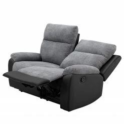 Modoform Relaxsofa Warmun (2-Sitzer) - Kunstleder / Microfaser - Schwarz / Grau -WOHNZIMMERMÖBEL Verkäufe 1000139816 191205 15485900010 DETAILS P000000001000139816