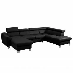 Loftscape Wohnlandschaft Burnside I - Echtleder / Kunstleder - Schwarz - Longchair davorstehend links / Ottomane rechts - Mit Schlaffunktion -WOHNZIMMERMÖBEL Verkäufe 1000142110 181106 152820113 GALLERYIMAGES P000000001000142110