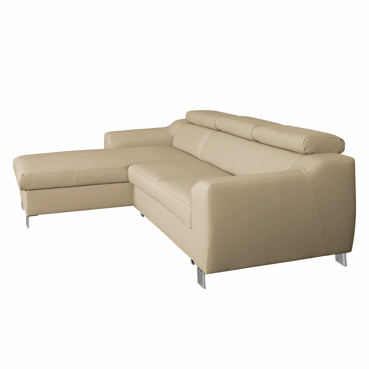 Loftscape Ecksofa Burnside I - Echtleder / Kunstleder - Warmes Beige - Longchair davorstehend links - Mit Schlaffunktion 5 Loftscape Ecksofa Burnside I - Echtleder / Kunstleder - Warmes Beige - Longchair davorstehend links - Mit Schlaffunktion – Bild 5