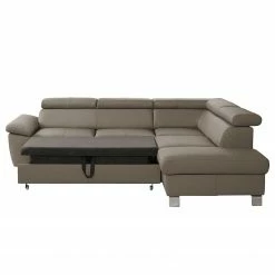 Loftscape Ecksofa Waal I - Echtleder / Kunstleder - Taupe - Ottomane davorstehend rechts - Mit Schlaffunktion -WOHNZIMMERMÖBEL Verkäufe 1000142200 181106 153028930 GALLERYIMAGES P000000001000142200