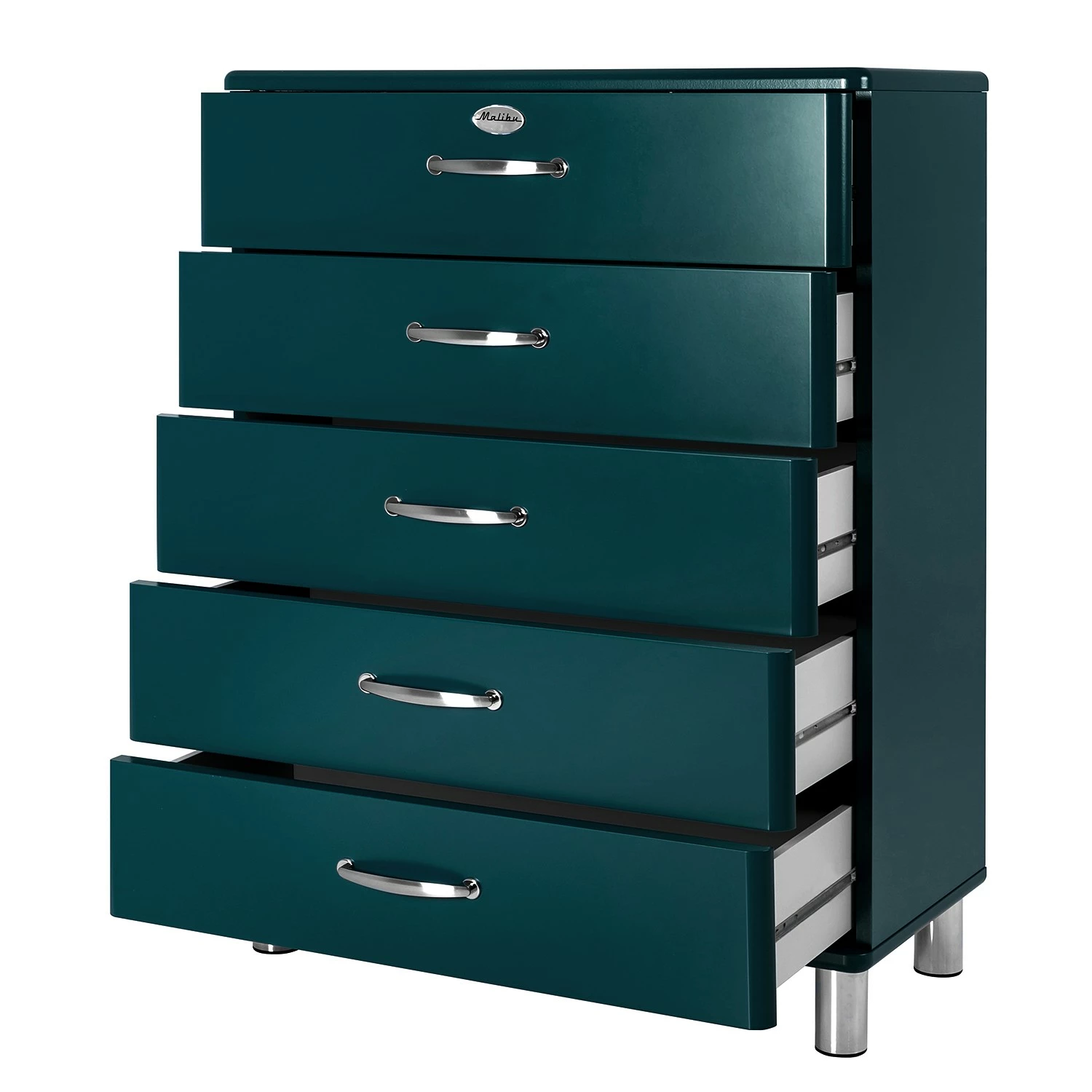 Tenzo Kommode Malibu VI - Petrol / Chrom 3 Tenzo Kommode Malibu VI - Petrol / Chrom – Bild 3