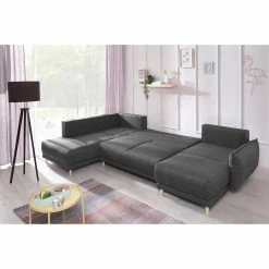 Loftscape Wohnlandschaft Panica I - Webstoff - Schlaffunktion - Dunkelgrau - Ottomane davorstehend links 19 Loftscape Wohnlandschaft Panica I - Webstoff - Schlaffunktion - Dunkelgrau - Ottomane davorstehend links -WOHNZIMMERMÖBEL Verkäufe 1000144014 181128 07252900296 GALLERYIMAGES P000000001000144014