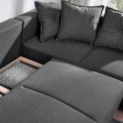 Loftscape Wohnlandschaft Panica I - Webstoff - Schlaffunktion - Dunkelgrau - Ottomane davorstehend links 23 Loftscape Wohnlandschaft Panica I - Webstoff - Schlaffunktion - Dunkelgrau - Ottomane davorstehend links -WOHNZIMMERMÖBEL Verkäufe 1000144014 181128 07252900300 GALLERYIMAGES P000000001000144014