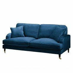 Jack & Alice Sofa Bethania I (2-Sitzer) - Samt - Dunkelblau