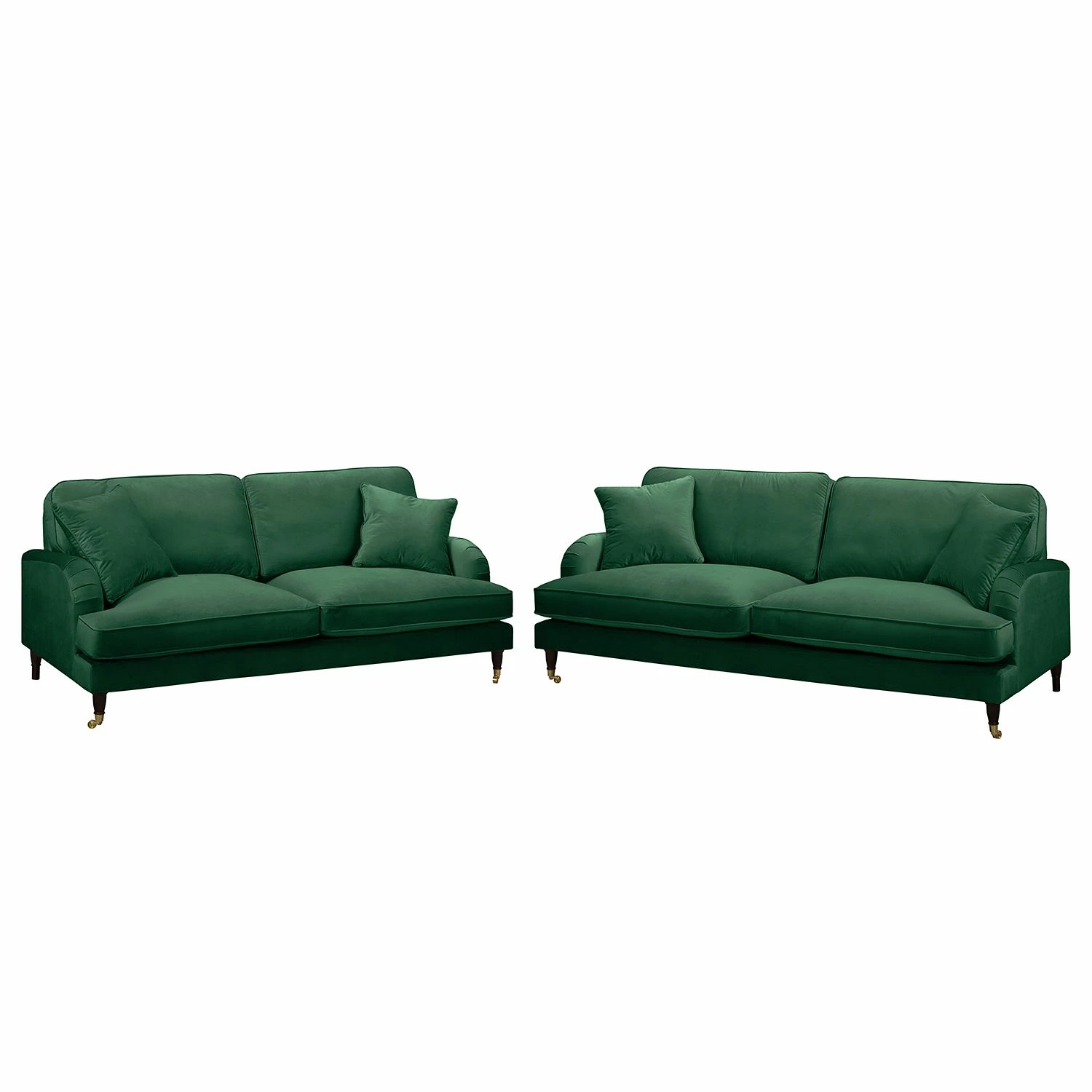 Jack & Alice Polstergarnitur Bethania I (3-2) - Samt - Dunkelgrün 1 Jack & Alice Polstergarnitur Bethania I (3-2) - Samt - Dunkelgrün