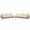 Maison Belfort Polstergarnitur Bethania II (3-2) - Webstoff - Creme