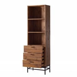 Ars manufacti Regal Grasby - Pinie massiv / Metall - Pinie Dunkel / Schwarz -WOHNZIMMERMÖBEL Verkäufe 1000147149 190726 15531700015 DETAILS P000000001000147149