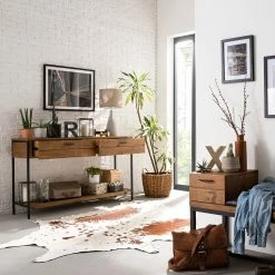 Ars manufacti Konsolentisch Grasby - Pinie massiv / Metall - Pinie Dunkel / Schwarz -WOHNZIMMERMÖBEL Verkäufe 1000147156 190730 13021900008 MOOD DETAILS P000000001000147156 mood