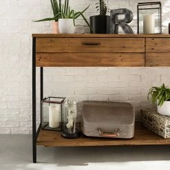 Ars manufacti Konsolentisch Grasby - Pinie massiv / Metall - Pinie Dunkel / Schwarz -WOHNZIMMERMÖBEL Verkäufe 1000147156 190730 13021900010 MOOD DETAILS P000000001000147156 mood